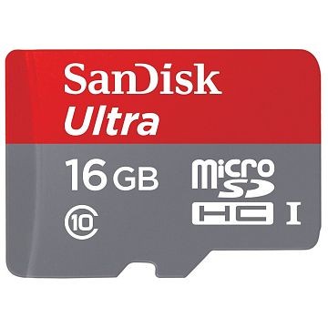SANDISK Ultra microSDHC UHS-I, Class 10, 16GB (SDSQUNC-016G-GN6MA)