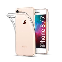 iPhone 8 Silikonhülle, Case Transparent / Weiss