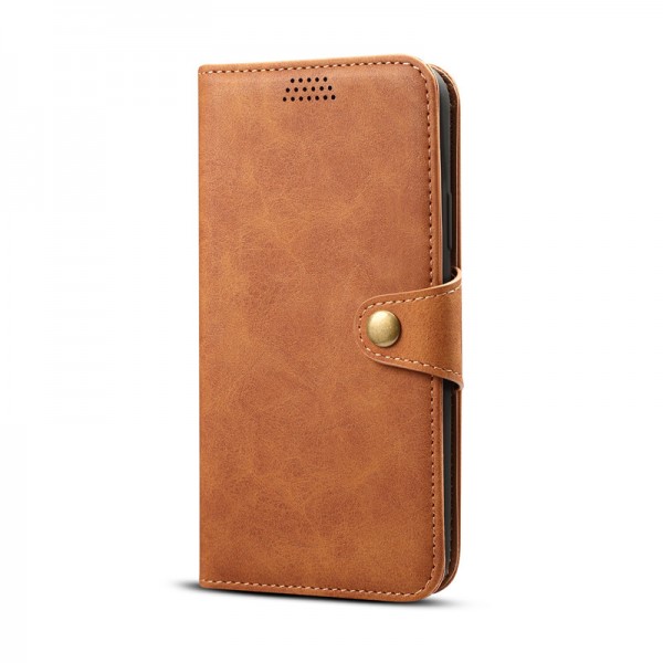 iPhone 11 Echtleder Tasche Flip Cover Hülle mit Karten Etui - Braun