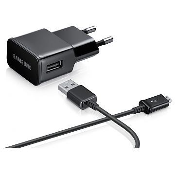 Samsung - Original Reise Ladegerät ETAU90EBE + Micro USB Ladekabel - Schwarz